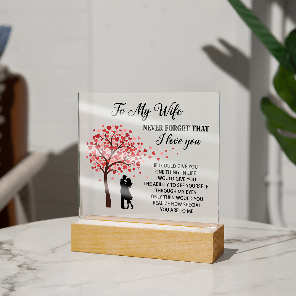 To My Wife LED Acrylic Plaque Romantic Gift
