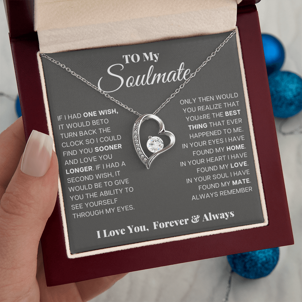 To My Soulmate – Forever Love Heart Necklace | I Love You, Forever & Always