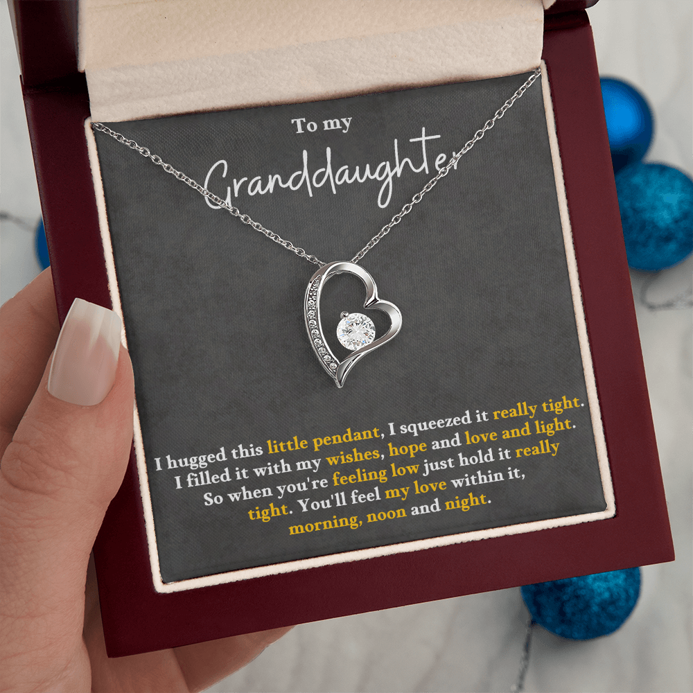 To My Granddaughter – Forever Love Heart Necklace | Love & Wishes