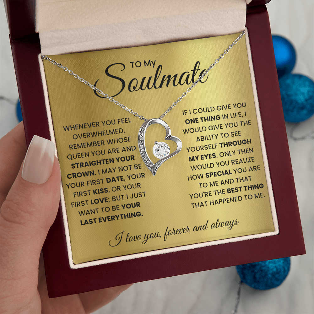 To My Soulmate – Forever Love Heart Necklace | Queen, Forever & Always