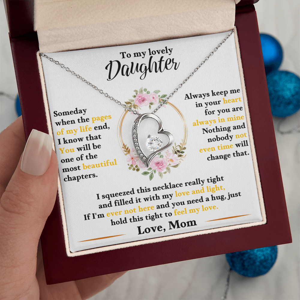 To My Daughter – Forever Love Heart Necklace | Love, Mom