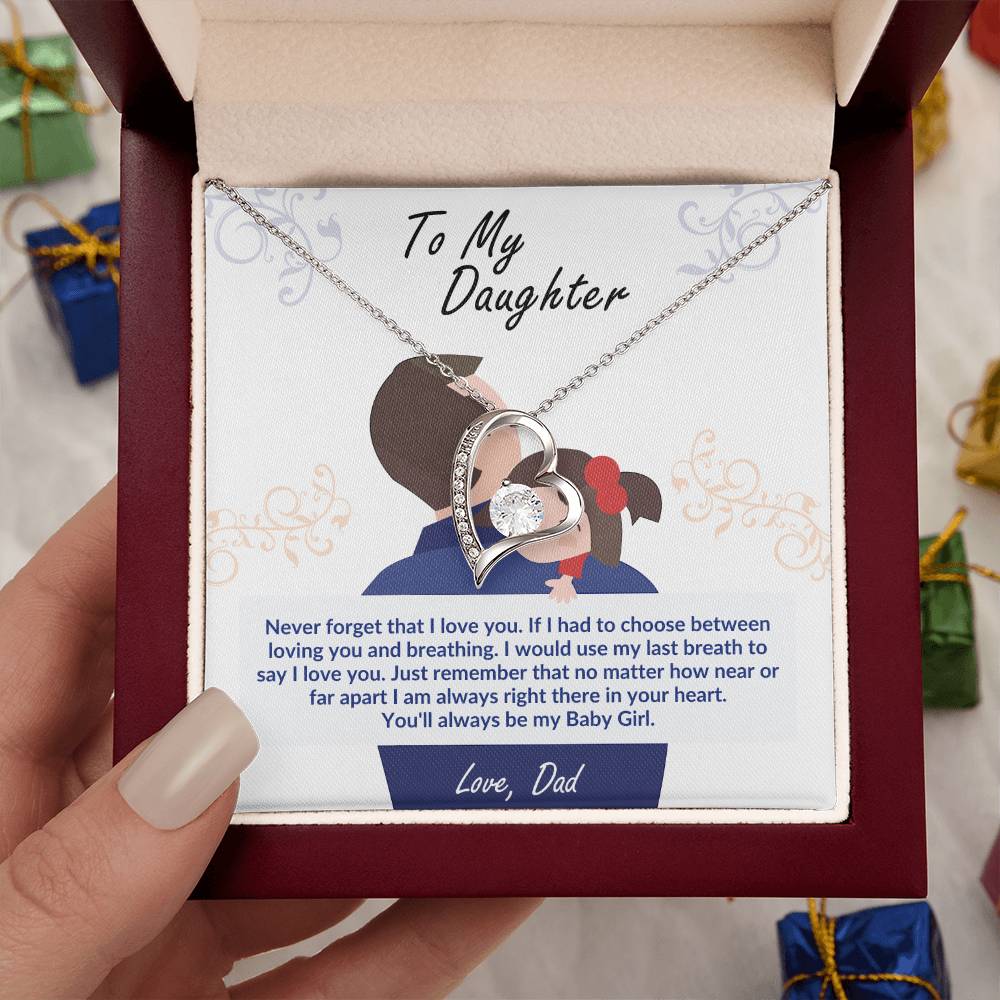 To My Daughter – Forever Love Heart Necklace | Love, Dad (Baby Girl)