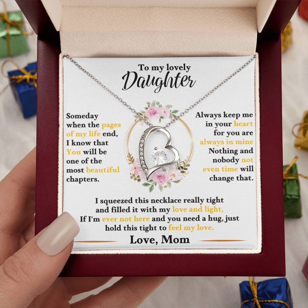 To My Daughter – Forever Love Heart Necklace | Love, Mom
