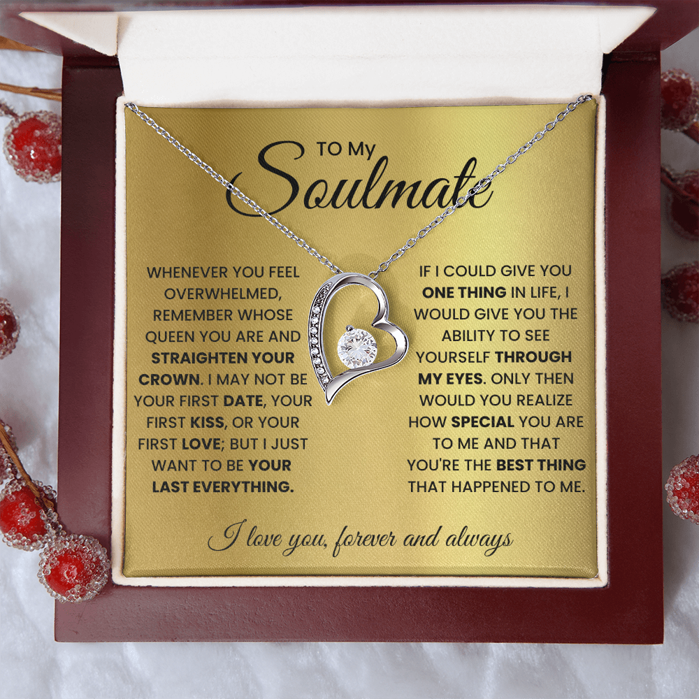 To My Soulmate – Forever Love Heart Necklace | Queen, Forever & Always