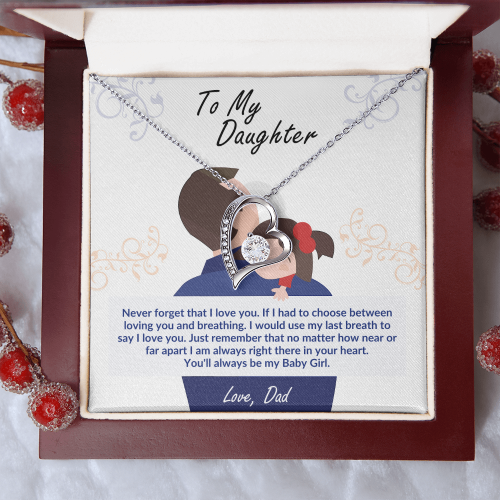 To My Daughter – Forever Love Heart Necklace | Love, Dad (Baby Girl)