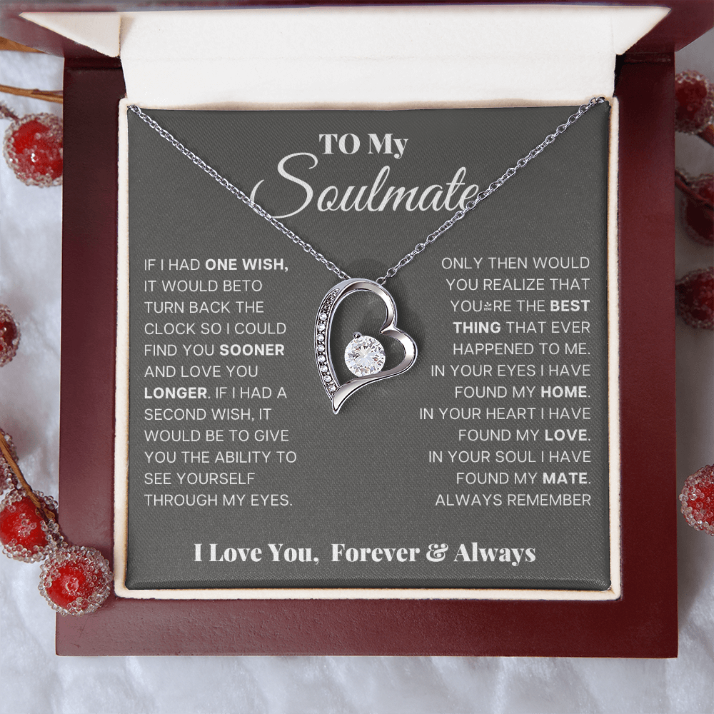 To My Soulmate – Forever Love Heart Necklace | I Love You, Forever & Always
