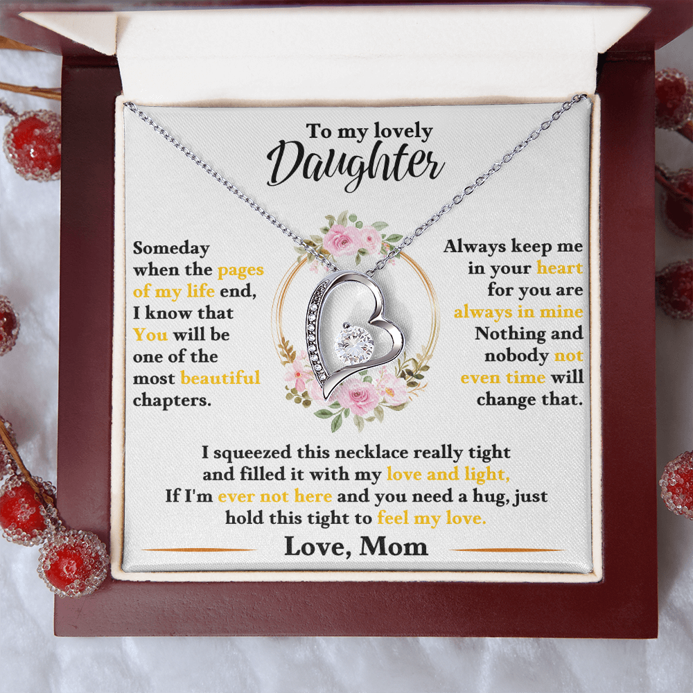 To My Daughter – Forever Love Heart Necklace | Love, Mom