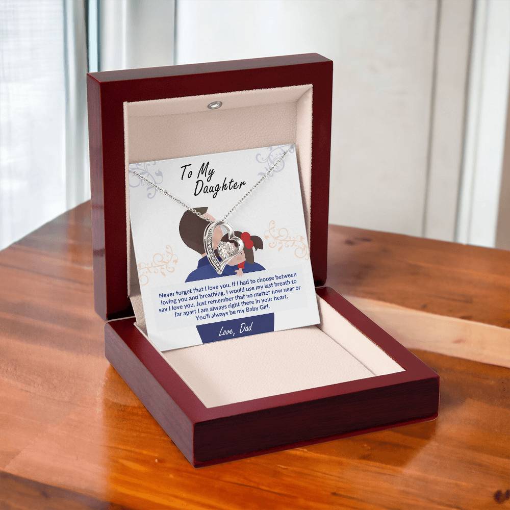To My Daughter – Forever Love Heart Necklace | Love, Dad (Baby Girl)
