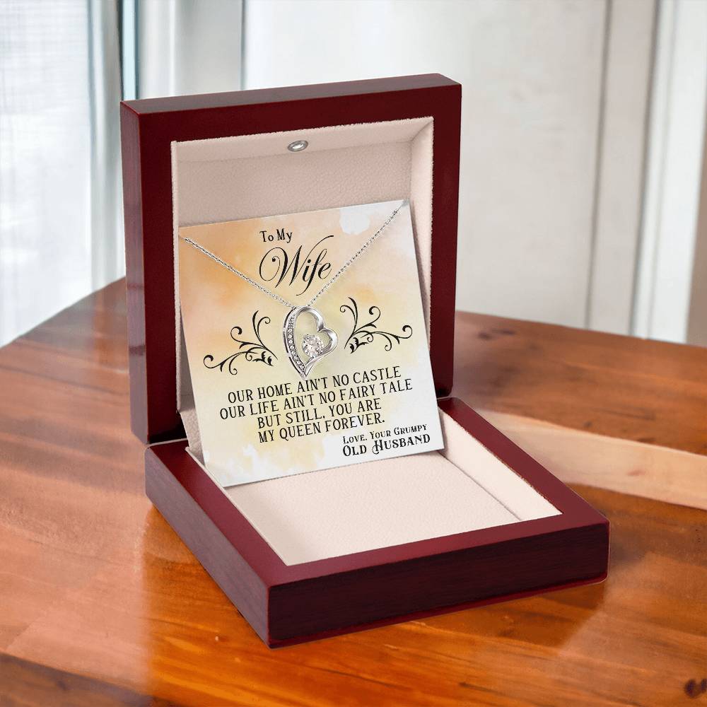 Valentines Wife Gift Grumpy Husband Heart Necklace