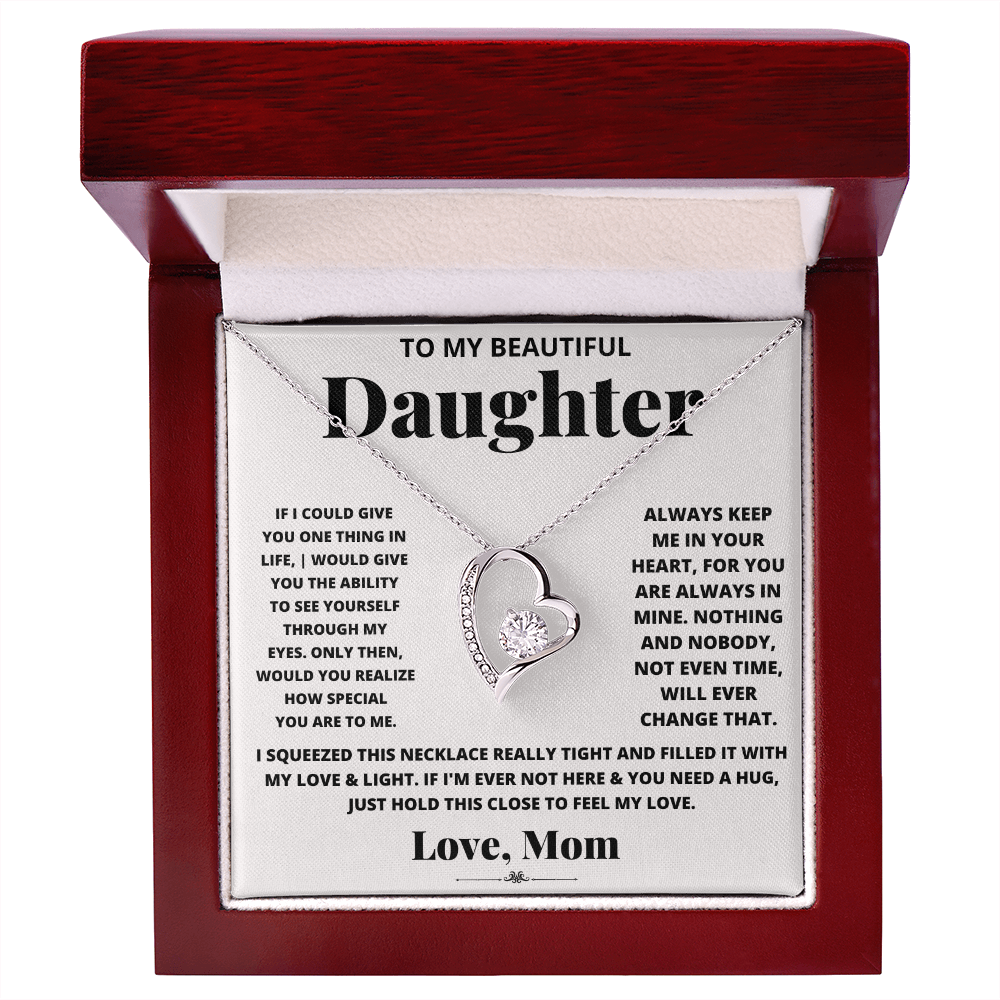To My Beautiful Daughter – Forever Love Heart Necklace | Love, Mom