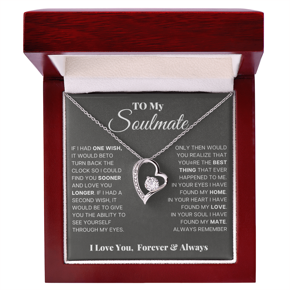 To My Soulmate – Forever Love Heart Necklace | I Love You, Forever & Always