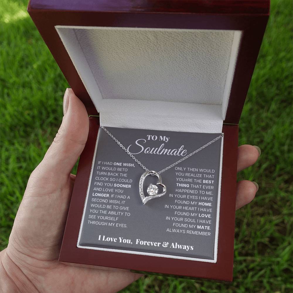 Soulmate Heart Pendant Necklace Valentines Day Gift Her