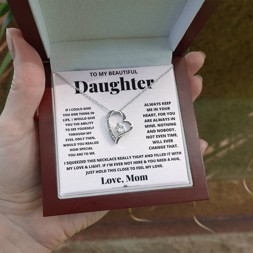 To My Beautiful Daughter – Forever Love Heart Necklace | Love, Mom