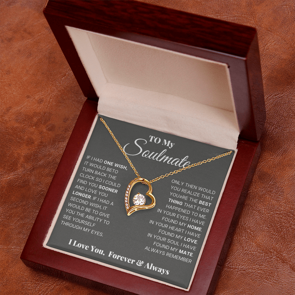 To My Soulmate – Forever Love Heart Necklace | I Love You, Forever & Always