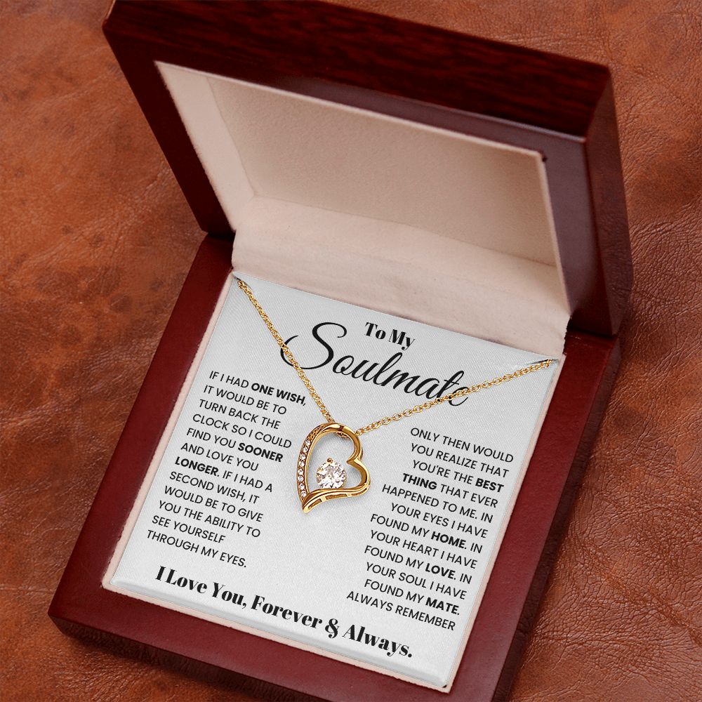 To My Soulmate – Forever Love Heart Necklace | I Love You, Forever & Always