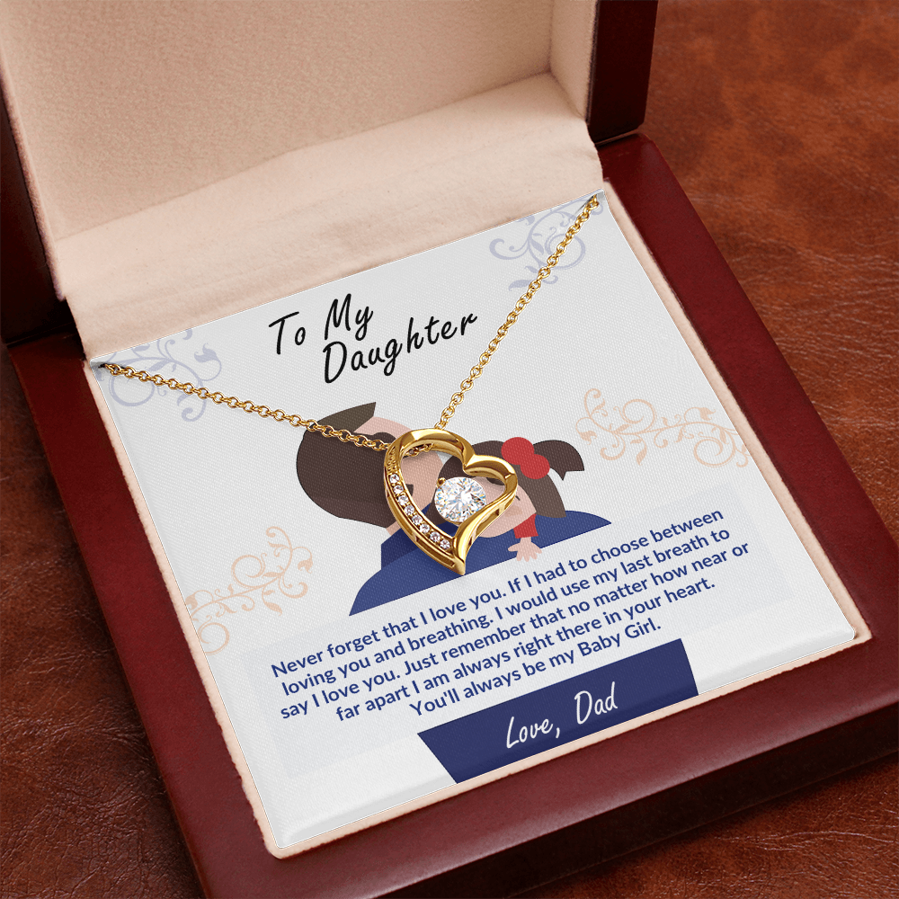 To My Daughter – Forever Love Heart Necklace | Love, Dad (Baby Girl)