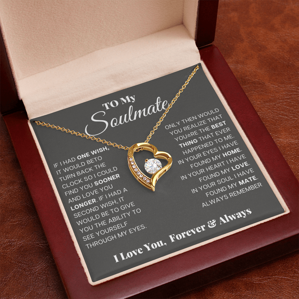 To My Soulmate – Forever Love Heart Necklace | I Love You, Forever & Always