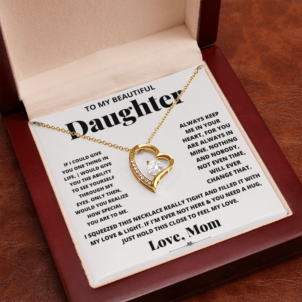 To My Beautiful Daughter – Forever Love Heart Necklace | Love, Mom
