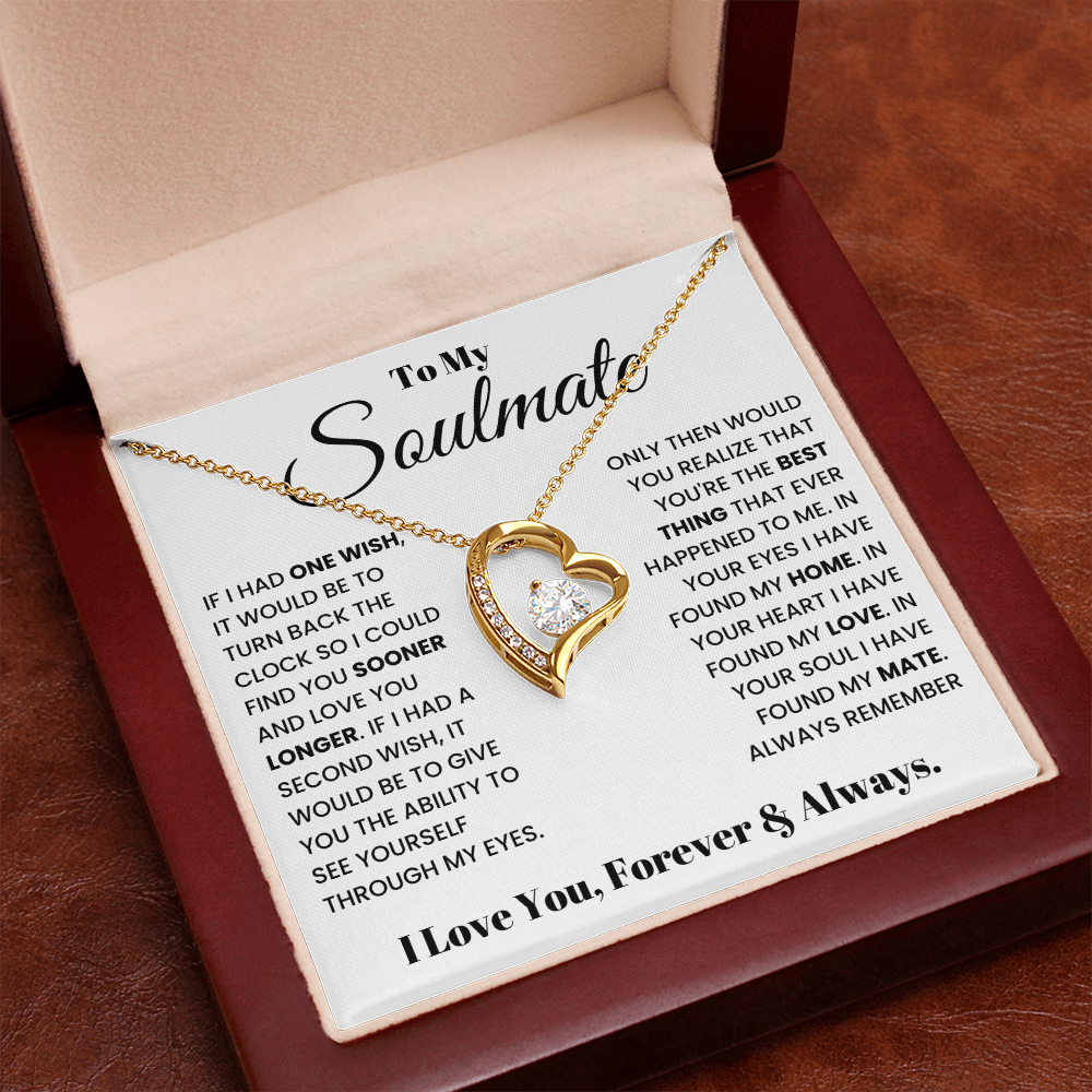 To My Soulmate – Forever Love Heart Necklace | I Love You, Forever & Always