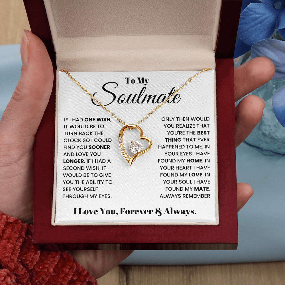 To My Soulmate – Forever Love Heart Necklace | I Love You, Forever & Always