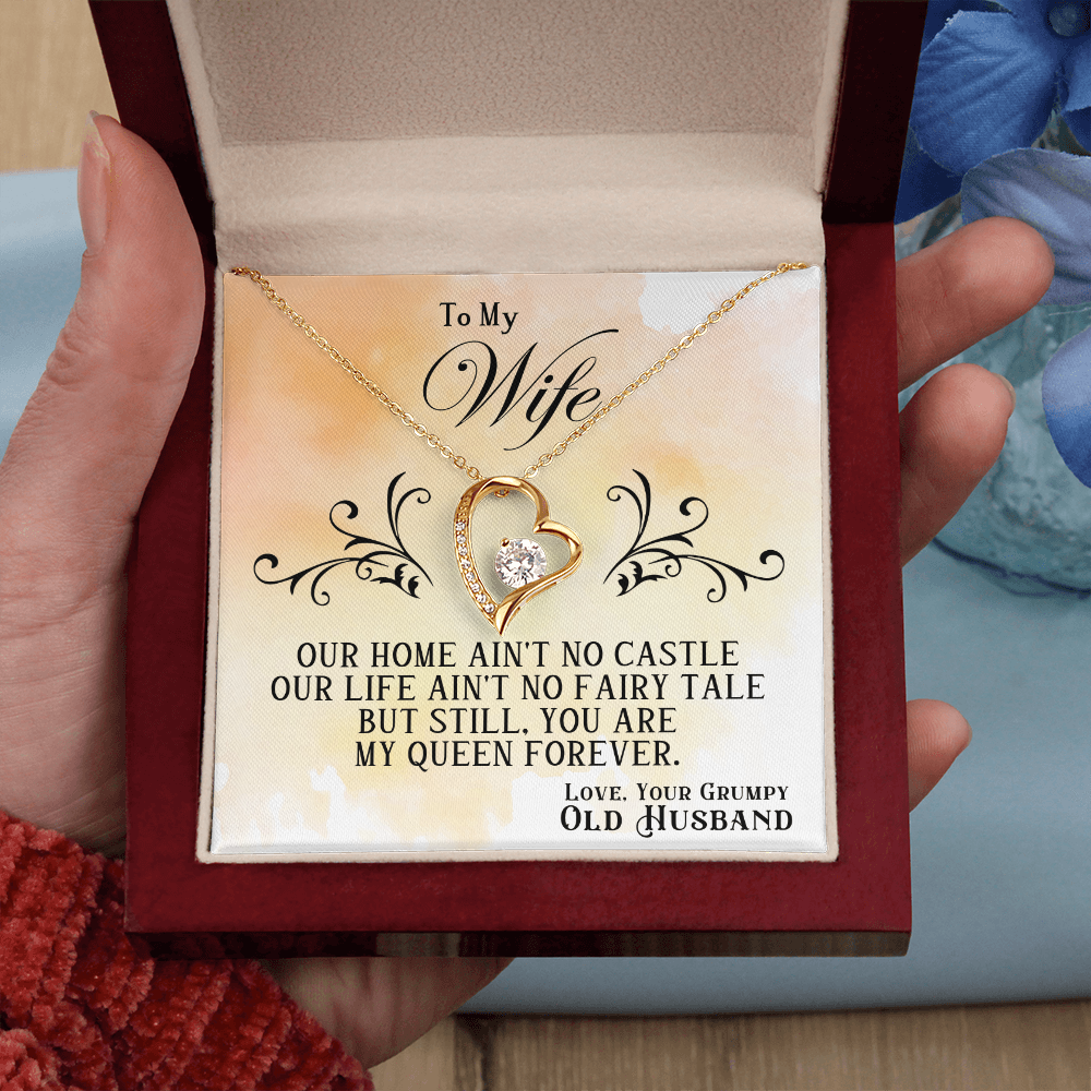 To My Wife – Forever Love Heart Necklace | My Queen Forever