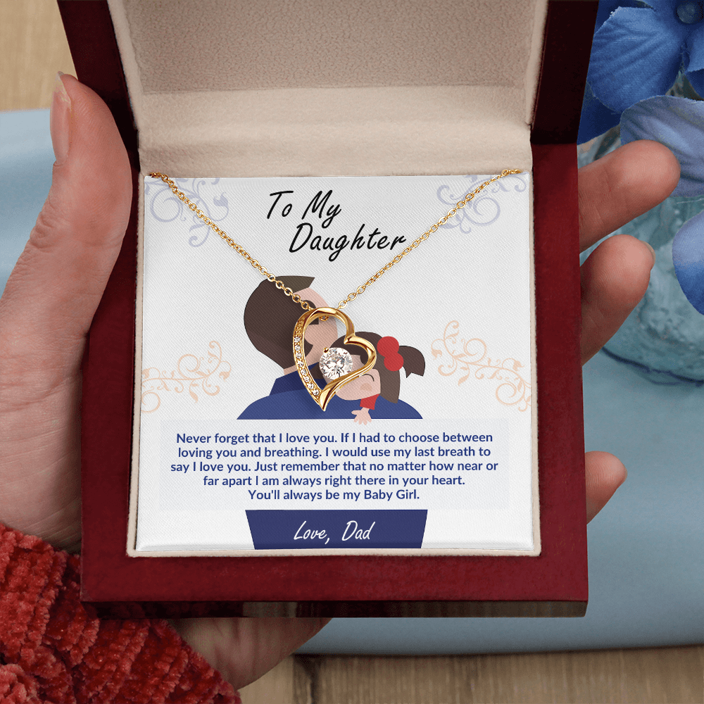 To My Daughter – Forever Love Heart Necklace | Love, Dad (Baby Girl)