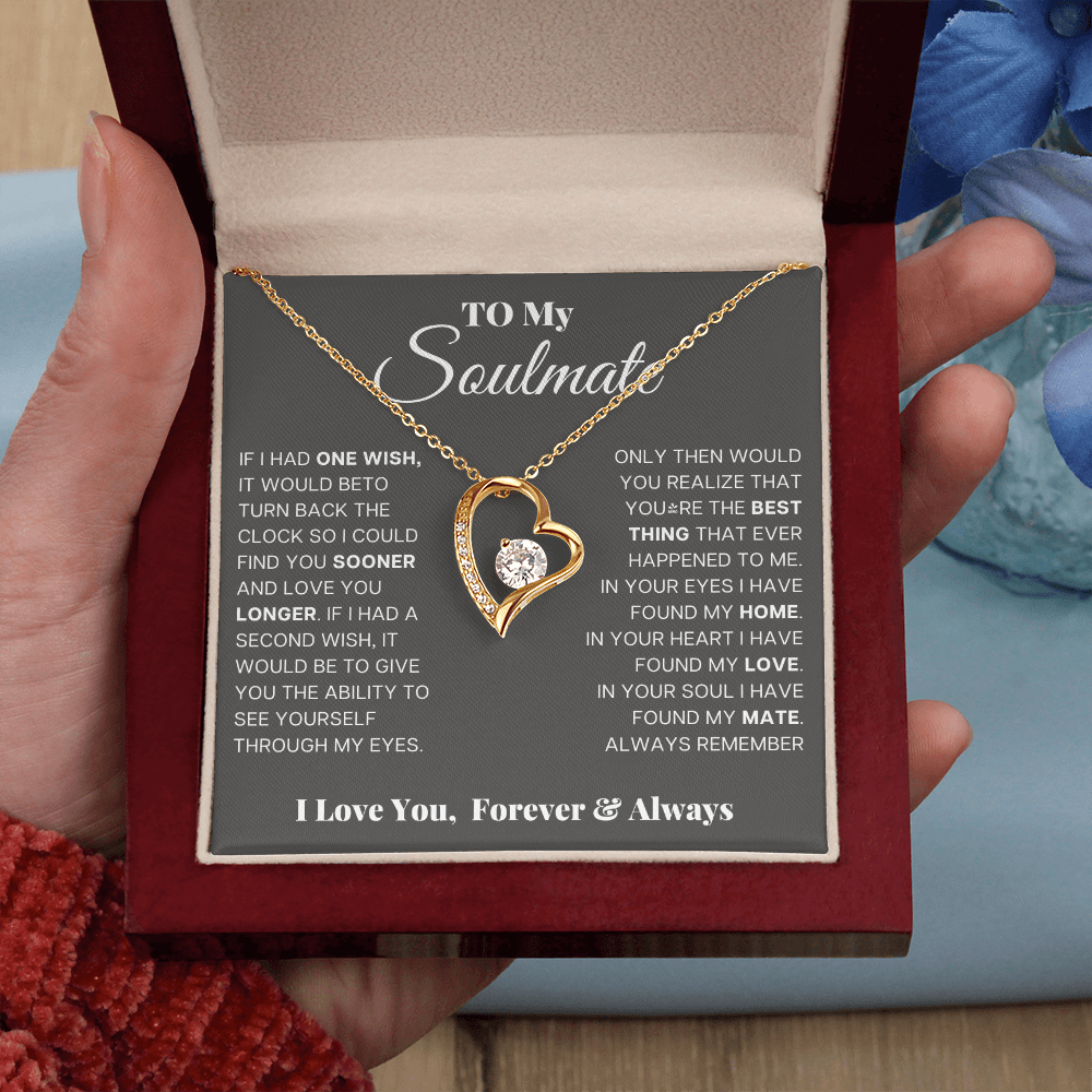 To My Soulmate – Forever Love Heart Necklace | I Love You, Forever & Always