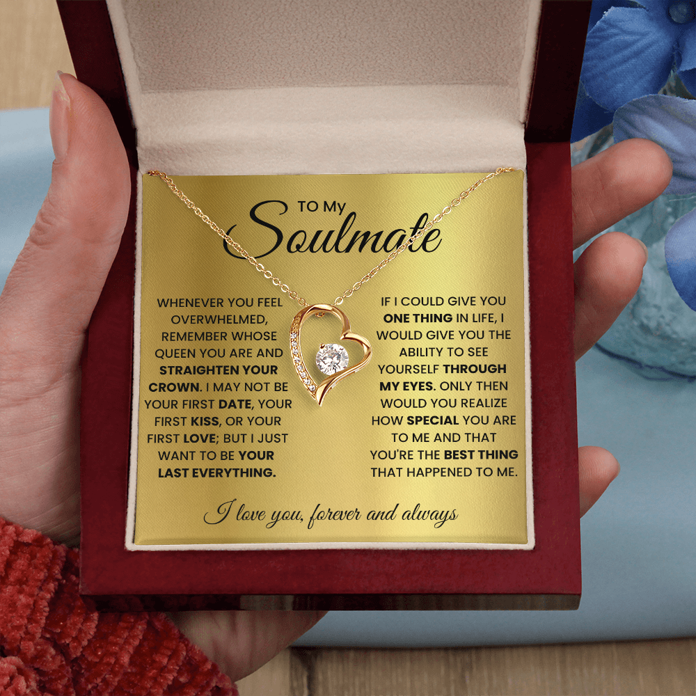 To My Soulmate – Forever Love Heart Necklace | Queen, Forever & Always