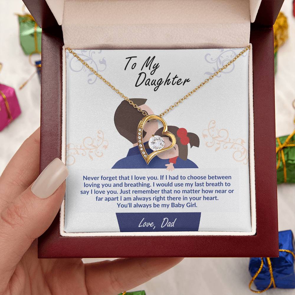 To My Daughter – Forever Love Heart Necklace | Love, Dad (Baby Girl)