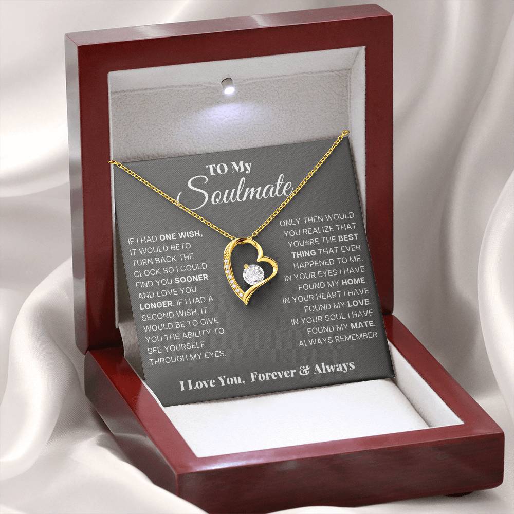 Soulmate Heart Pendant Necklace Valentines Day Gift Her