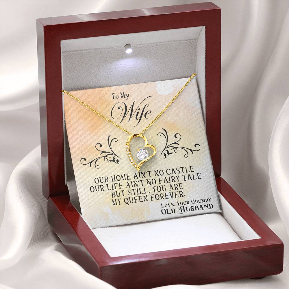 Valentines Wife Gift Grumpy Husband Heart Necklace