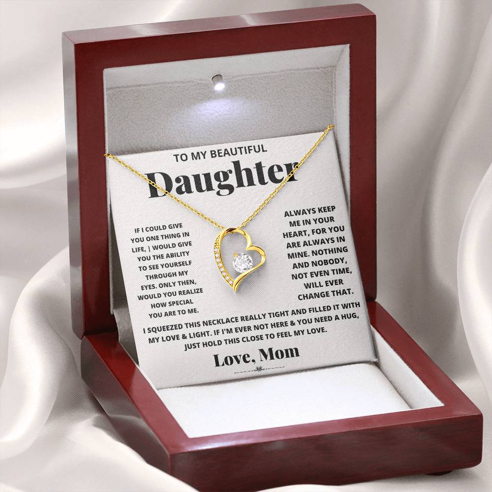 To My Beautiful Daughter – Forever Love Heart Necklace | Love, Mom
