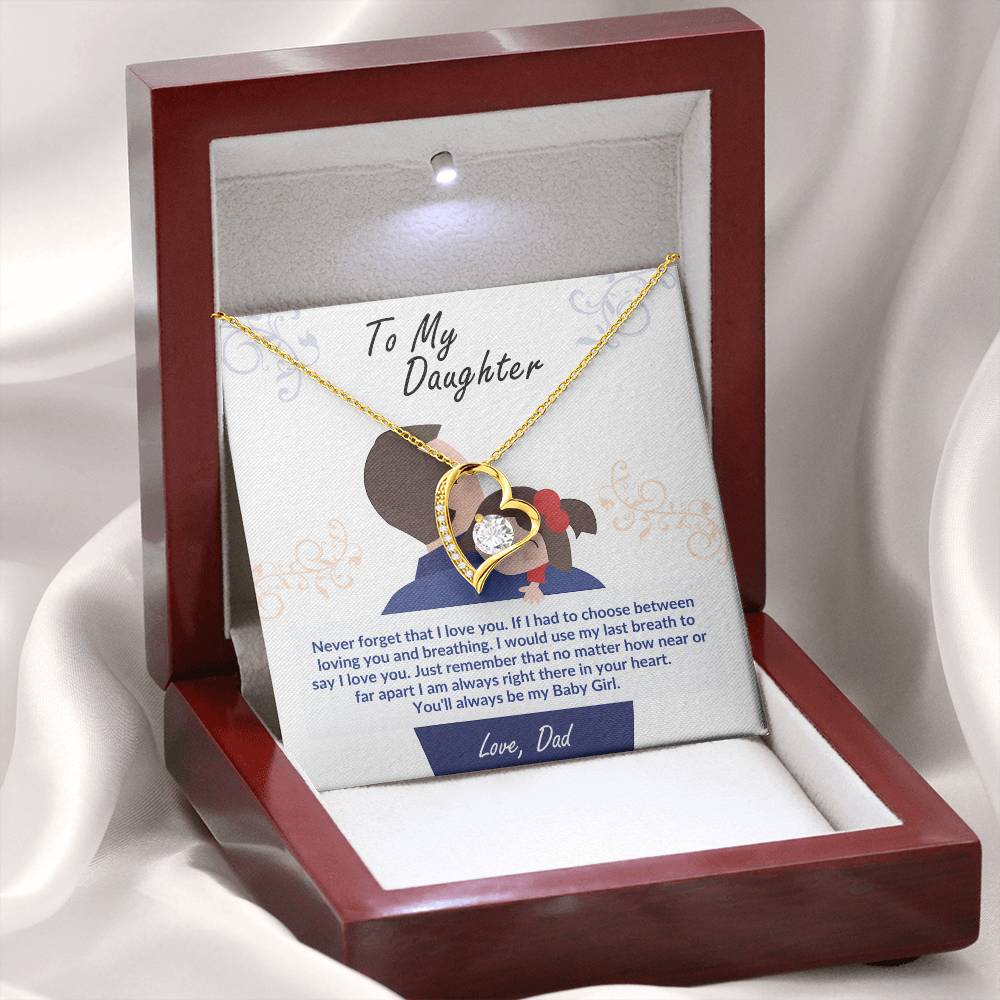 To My Daughter – Forever Love Heart Necklace | Love, Dad (Baby Girl)