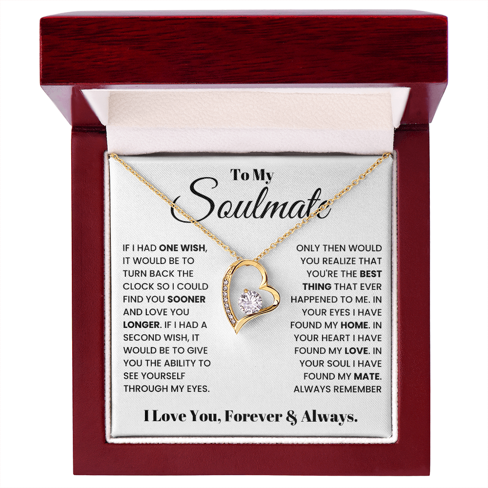 To My Soulmate – Forever Love Heart Necklace | I Love You, Forever & Always