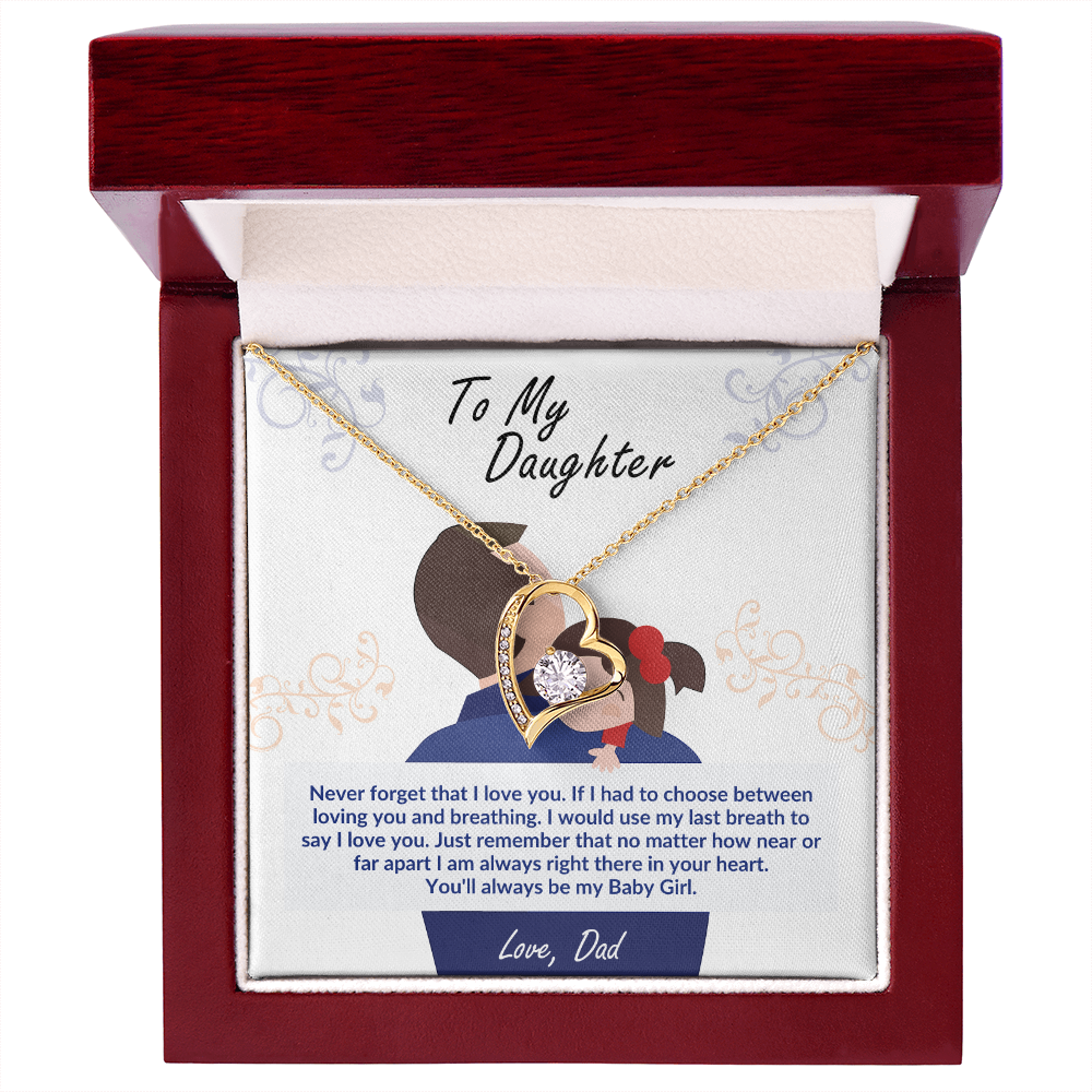 To My Daughter – Forever Love Heart Necklace | Love, Dad (Baby Girl)