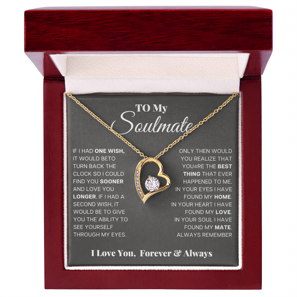 To My Soulmate – Forever Love Heart Necklace | I Love You, Forever & Always