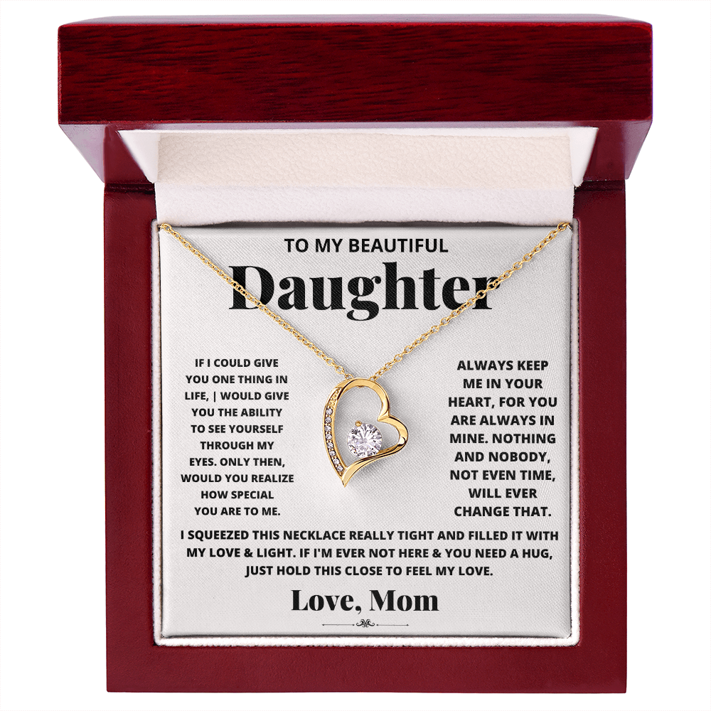 To My Beautiful Daughter – Forever Love Heart Necklace | Love, Mom