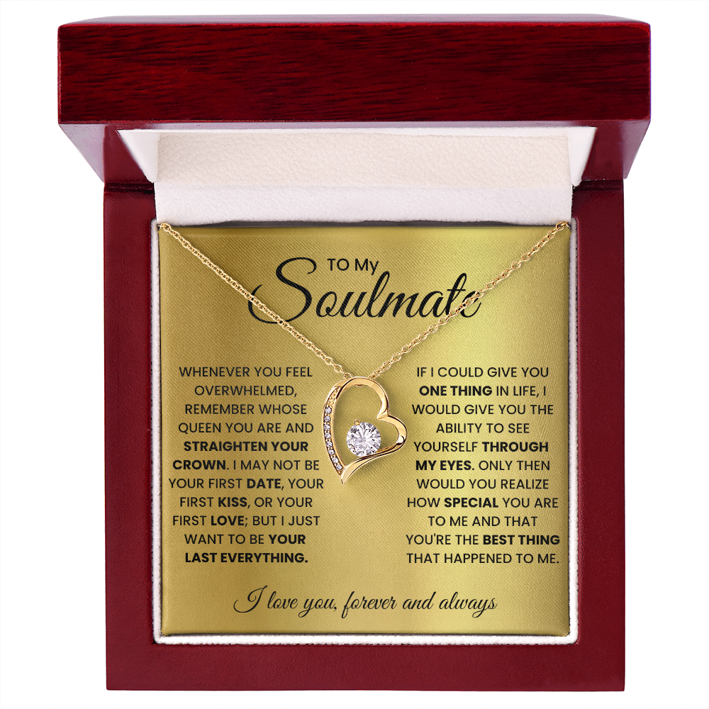 To My Soulmate – Forever Love Heart Necklace | Queen, Forever & Always