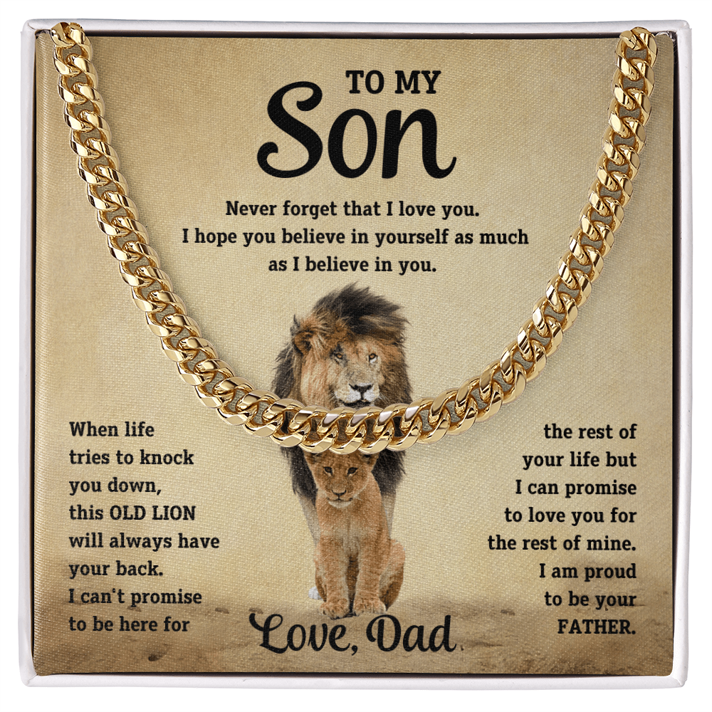 To My Son – Cuban Link Chain Necklace (Love Dad)