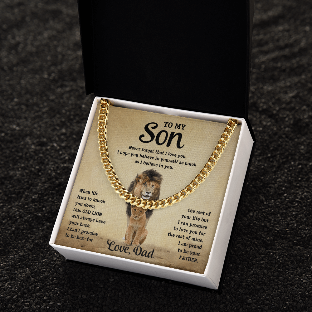 To My Son – Cuban Link Chain Necklace (Love Dad)