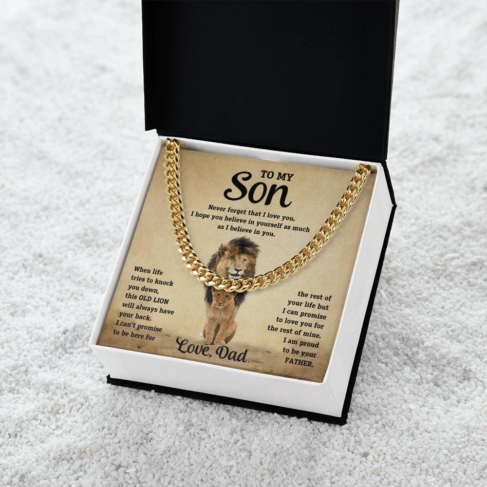 To My Son – Cuban Link Chain Necklace (Love Dad)
