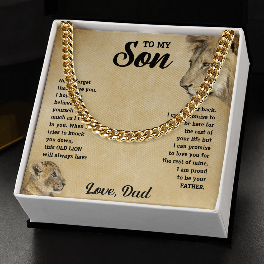 To My Son – Cuban Link Chain Necklace | Love, Dad