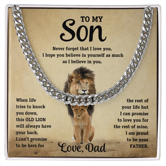 To My Son – Cuban Link Chain Necklace (Love Dad)