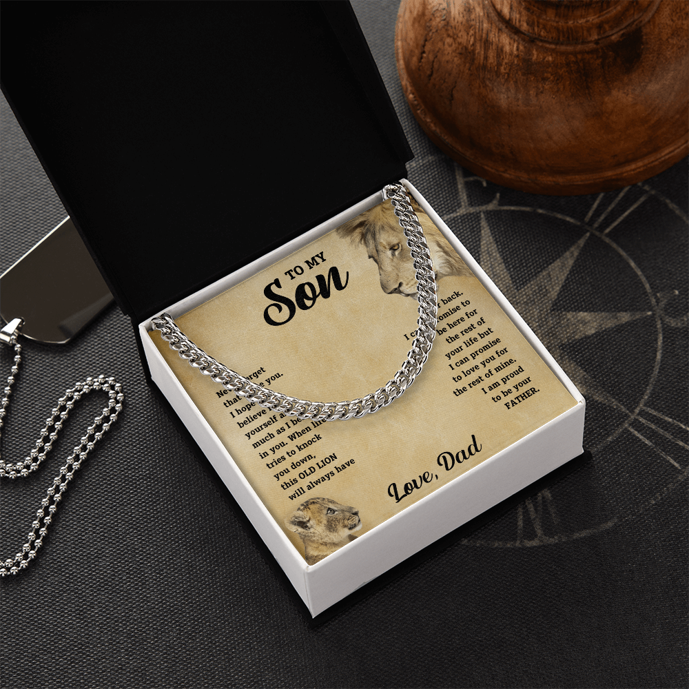 To My Son – Cuban Link Chain Necklace | Love, Dad