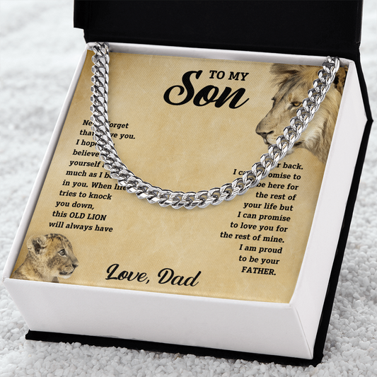 To My Son – Cuban Link Chain Necklace | Love, Dad