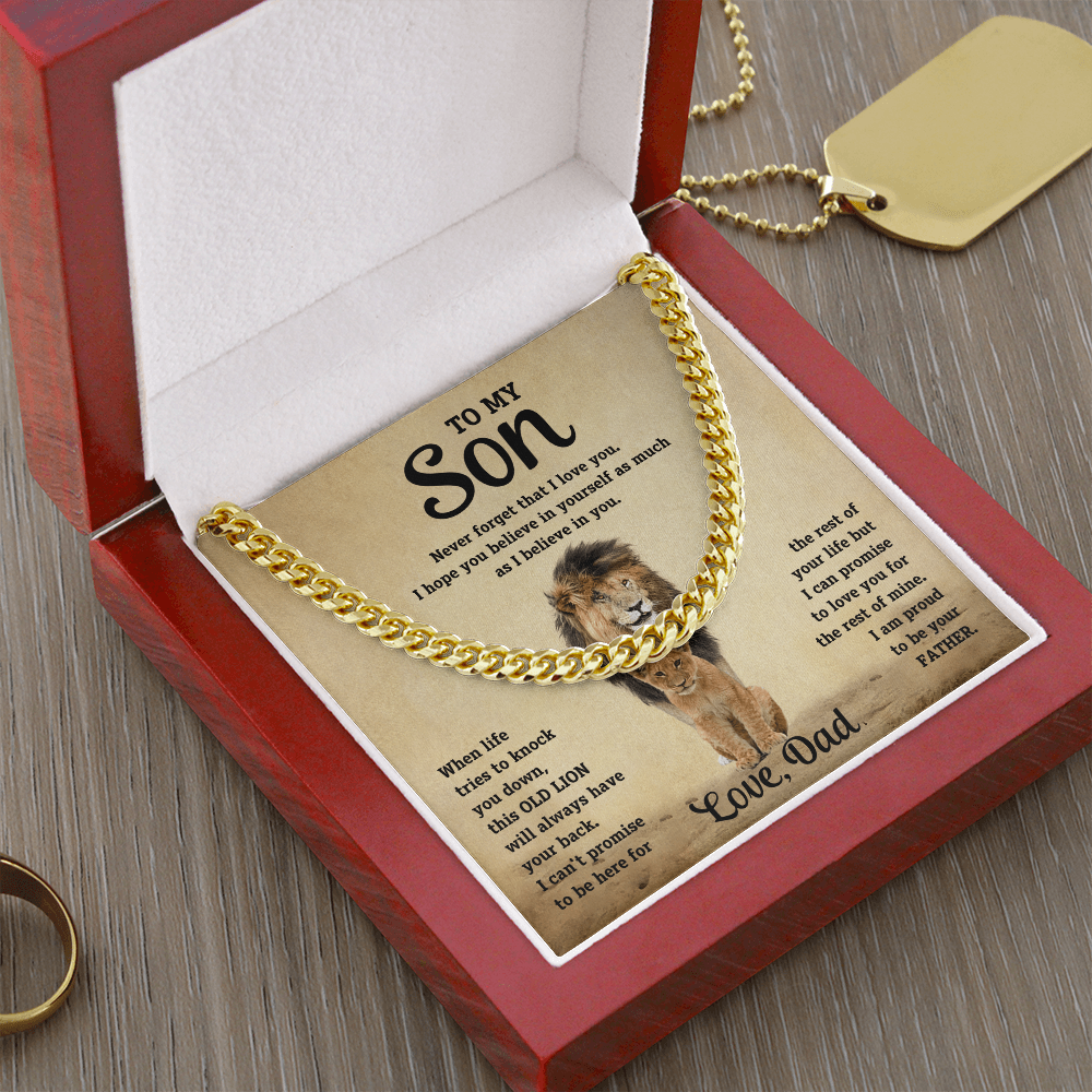 To My Son – Cuban Link Chain Necklace (Love Dad)