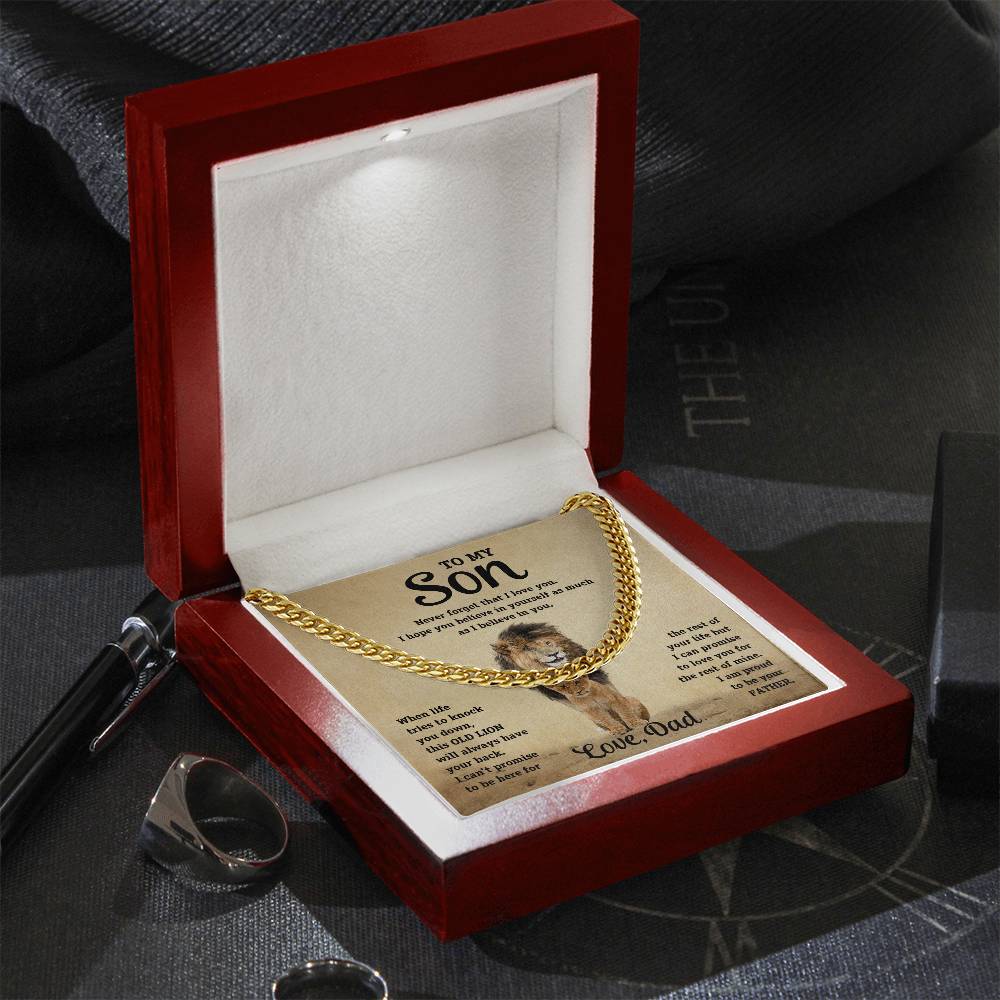 To My Son – Cuban Link Chain Necklace (Love Dad)