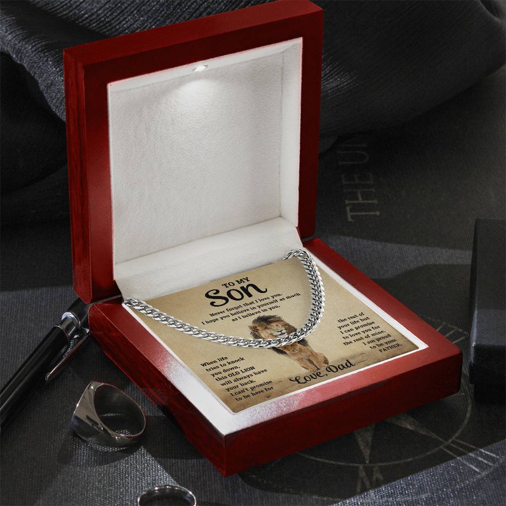 To My Son – Cuban Link Chain Necklace (Love Dad)
