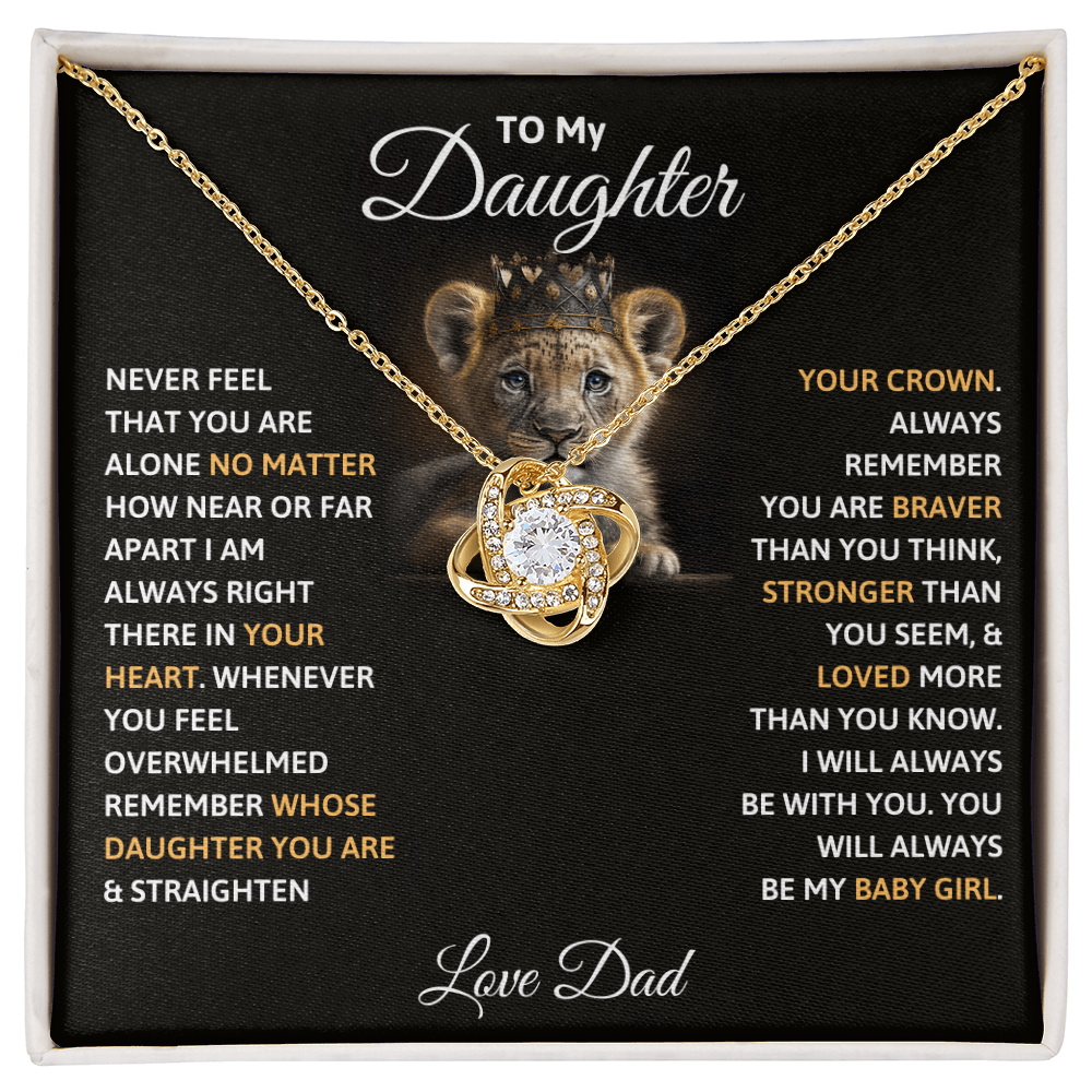 To My Daughter – Love Knot Necklace | Crown Her (Love, Dad)