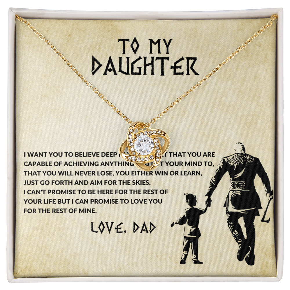 To My Daughter – Love Knot Necklace | Aim for the Skies (Love, Dad)